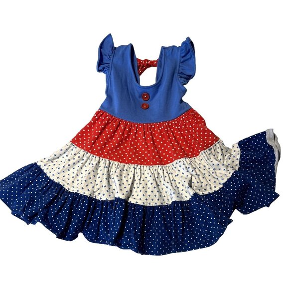 Eleanor Rose Britney Dress Patriotic Girls Size 3 4 Excellent Very gently used c - Picture 2 of 7